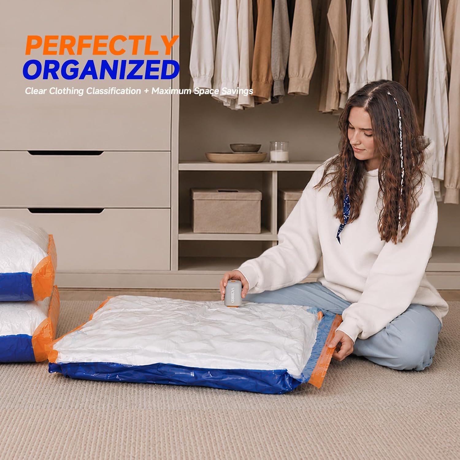 Vacbird Vacuum Storage Bags with Cordless Pump,12 Pack Seal Bags for Closet - Image 6