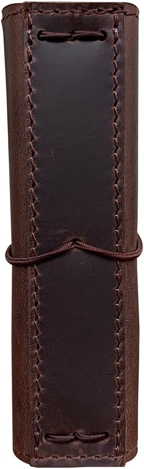 Travelers Notebook Cover with Inner Pockets, Card Slots and Pen Holder, Passport Size, Dark Brown - Image 8