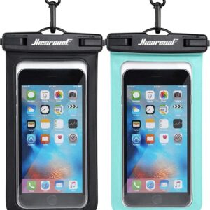 Hiearcool Waterproof Phone Pouch, Waterproof Phone Case, Black&Green 2-Pack