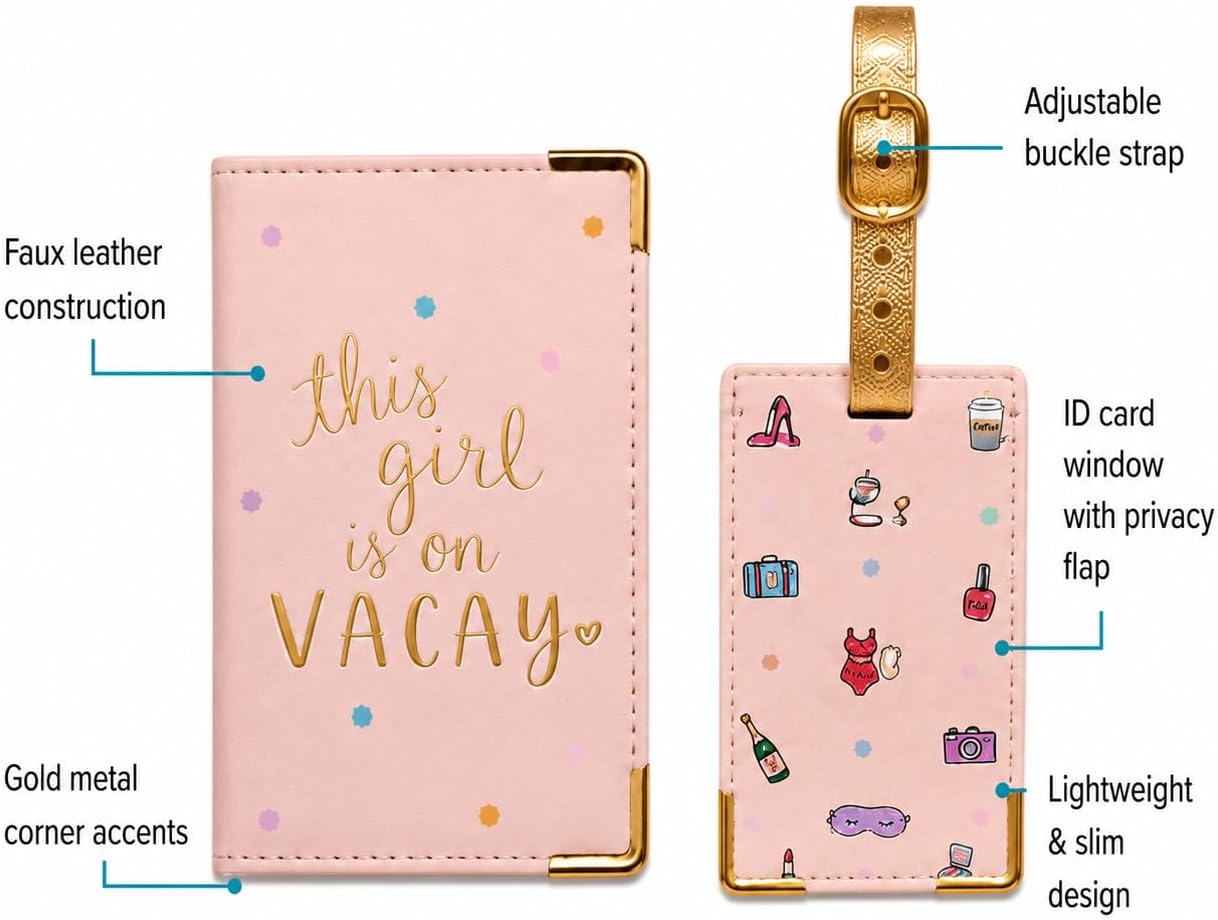 WORD TRAVELER Passport Cover Holder And Luggage Tag Set In Gift Box - Image 2