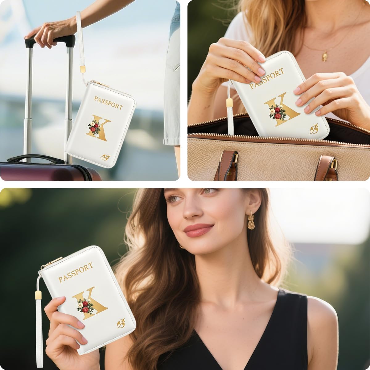 Passport Holder for Travel Personalized Wallet with Wristlet Women - Image 4