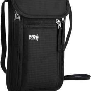 Travel Pouch Neck Wallet Family Passport Holder Organizer Case with RFID Blocking