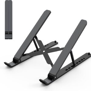 Tonmom Laptop Stand for Desk, Adjustable Laptop Riser, Black