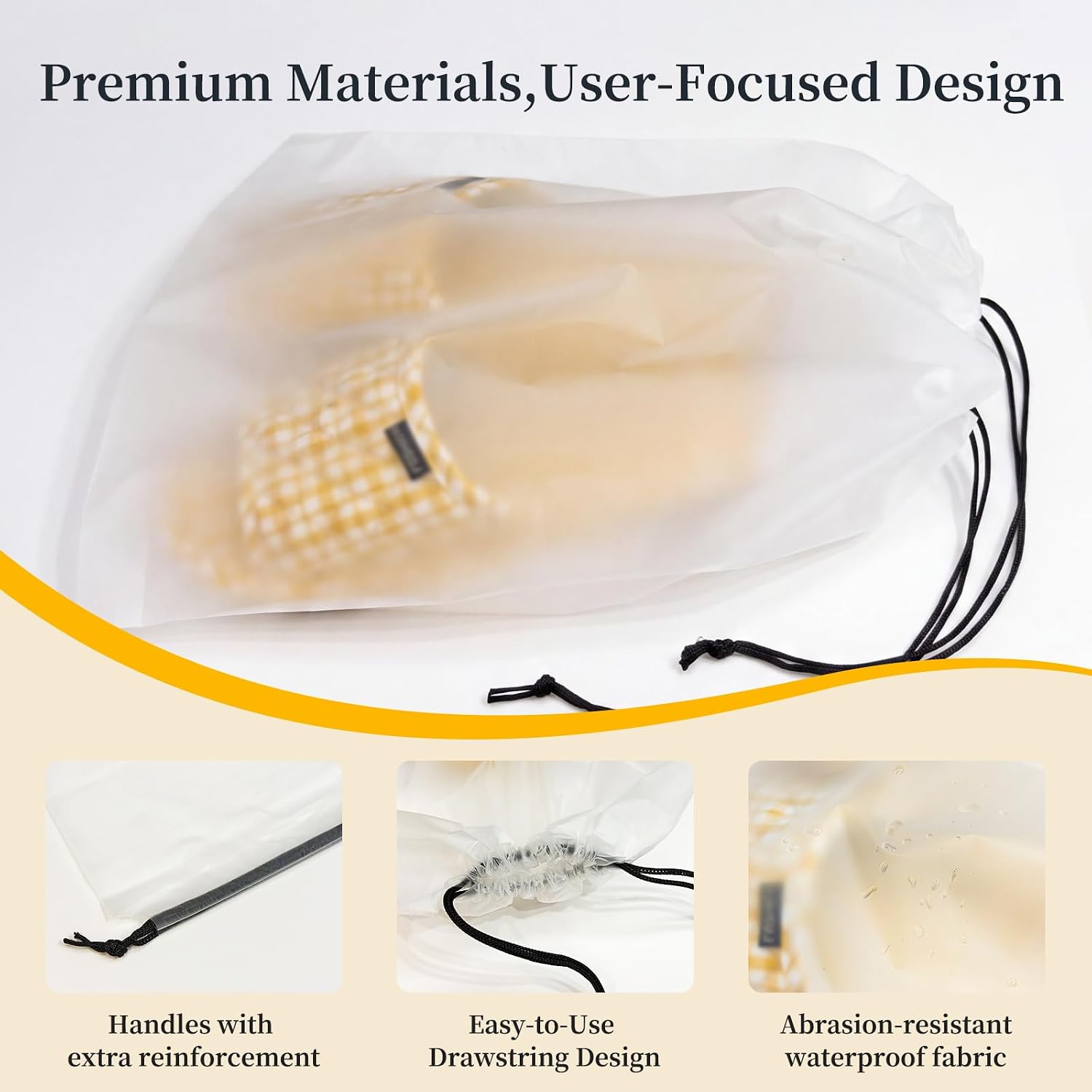 Shoe Bags for Travel, 15 Pack Clear Drawstring Bags for Packing - Image 3
