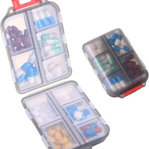 Travel Pill Organizer,10 Compartments Pill Case,Compact & Portable Pill Box