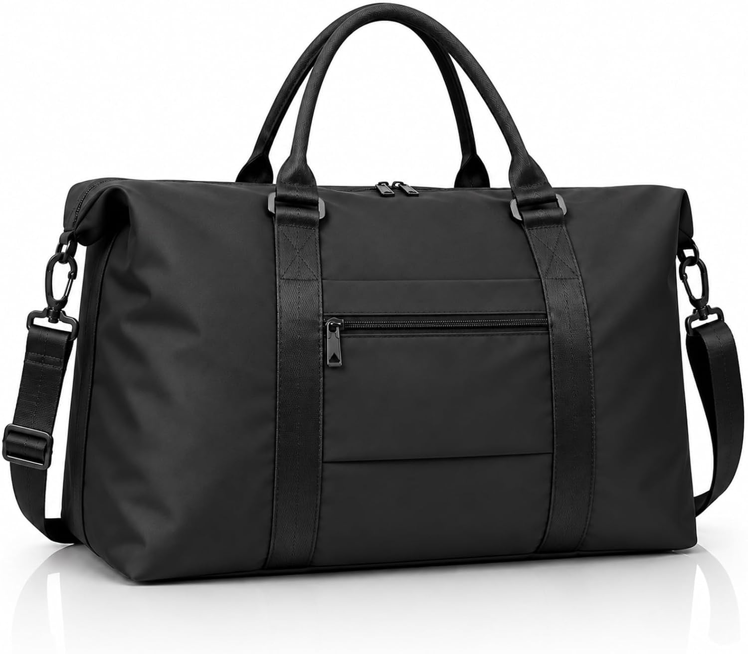 Travel Duffle Bag, Weekender Travel Bag Men Small Gym Bag for Women, Hospital Bag for Labor and Delivery, Overnight Bag Luggage Bag with Trolley Sleeve, Airplane Travel Essentials for Flying(Black)