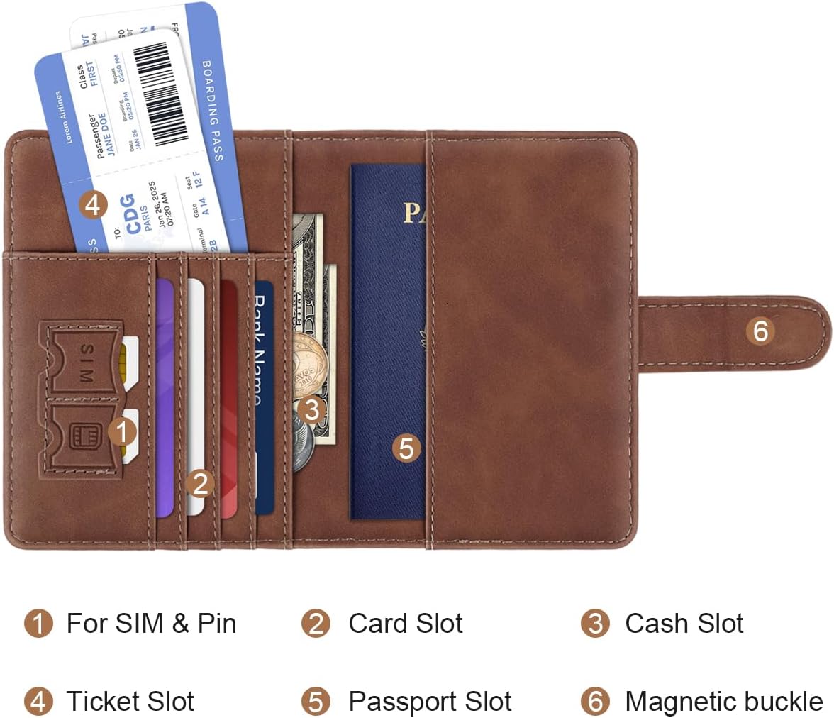 Passport Holder Wallet Cover Personalized Initial Travel Essentials - Image 2