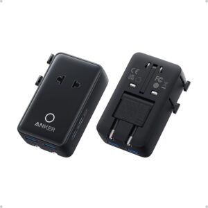 Anker Nano Travel Adapter (1-Pack), 2 USB-C Universal Charger, 20W