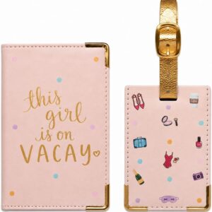 WORD TRAVELER Passport Cover Holder And Luggage Tag Set In Gift Box