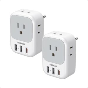 TESSAN European Travel Plug Adapter 2 Pack, Type C Plug
