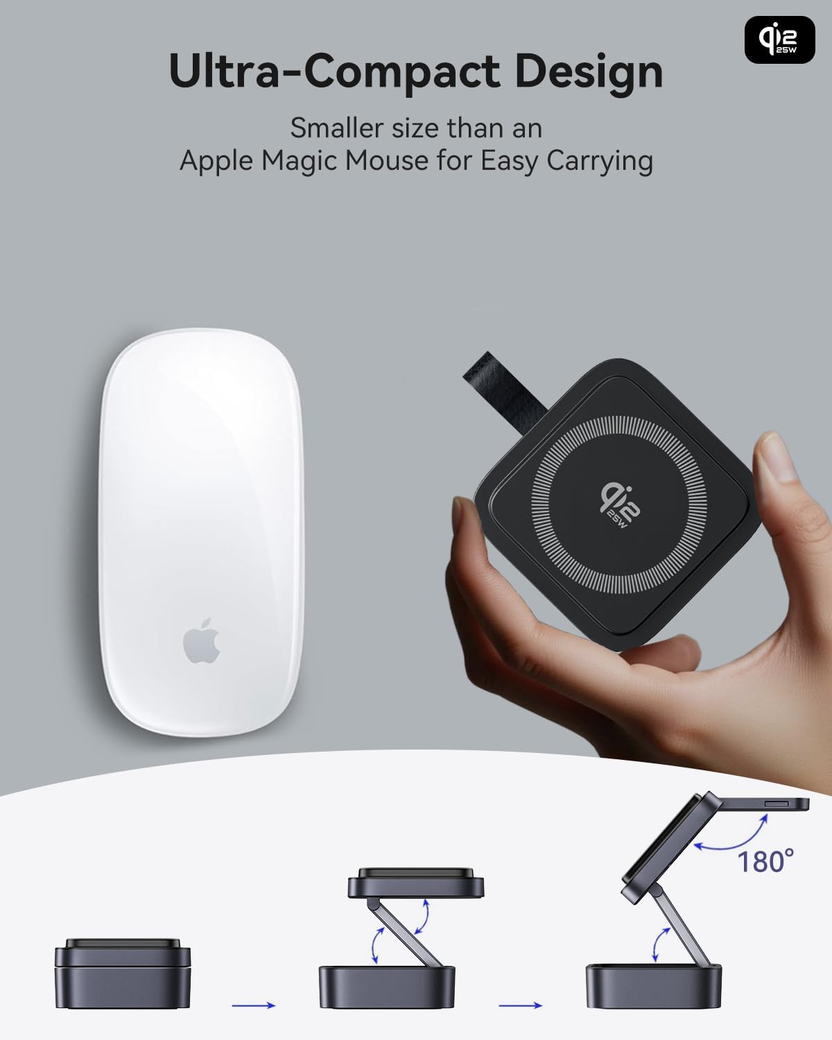 Wireless Charging Station 3 in 1 for Apple Devices, Magnetic Foldable Travel Fast Charger Stand Compatible with MagSafe for iPhone Air/18/17/16/15/14/13/12 Series, Apple Watch & Pro/4/3/2-Black - Image 7