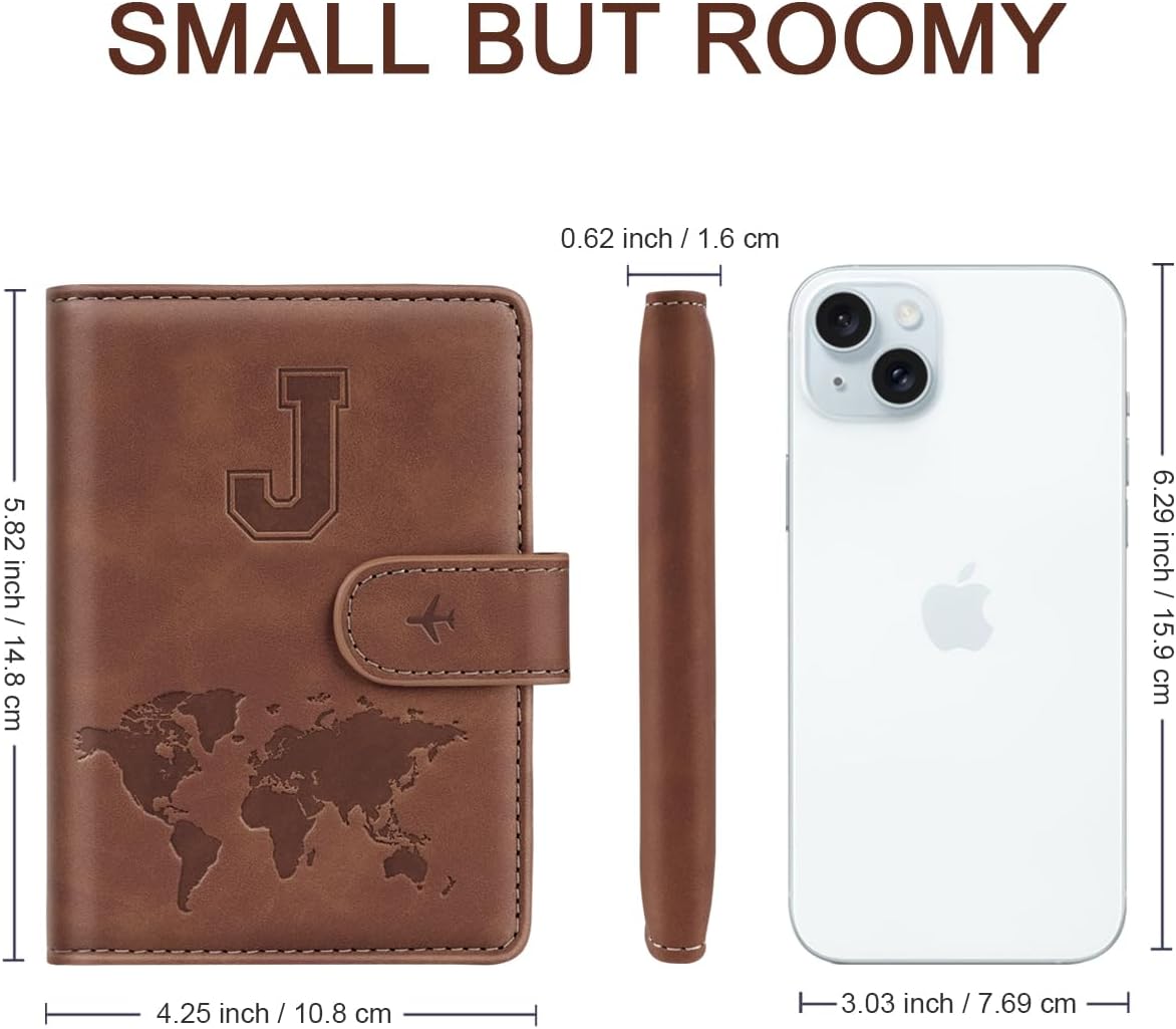 Passport Holder Wallet Cover Personalized Initial Travel Essentials - Image 5