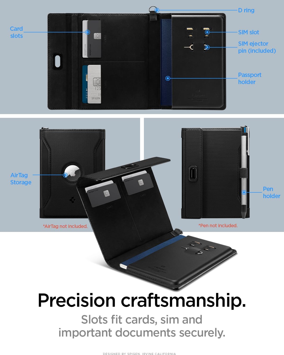 Spigen Life Passport Card Cover Holder, RFID Blocking - Image 4