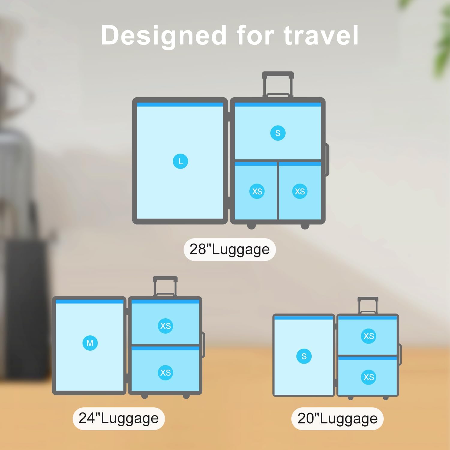 UPGOGO Travel Vacuum Bags with Portable Electric Pump (Combo 8 Pack) - Image 3