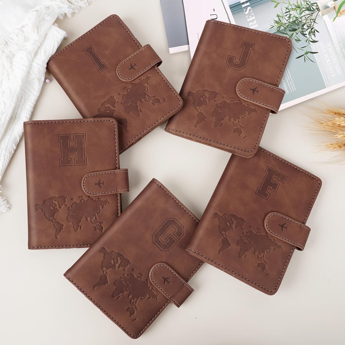 Passport Holder Wallet Cover Personalized Initial Travel Essentials - Image 7
