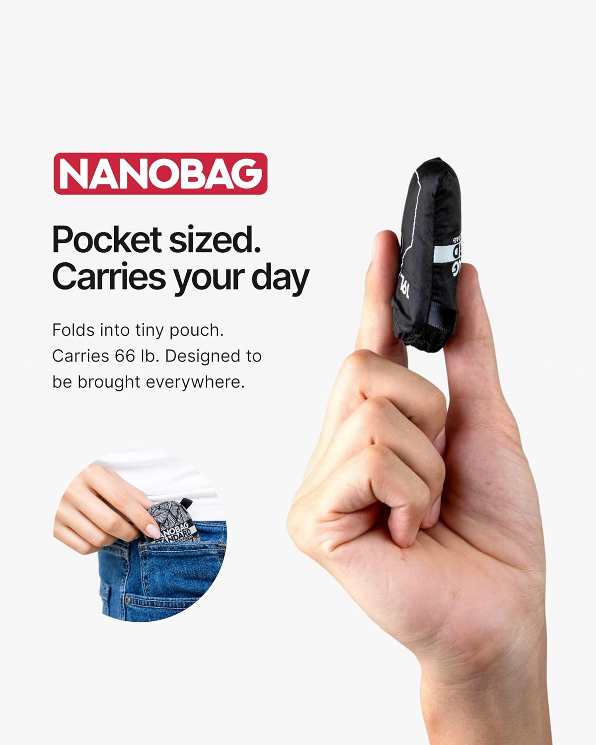 Nanobag Standard 19L Tote Foldable Packable Reusable Grocery Shopping Bag - Image 3