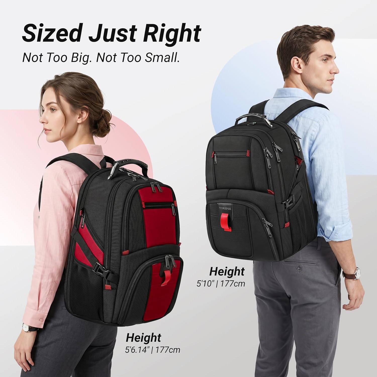 YOREPEK Large Laptop Backpack for Men, Heavy Duty Travel Backpack - Image 8