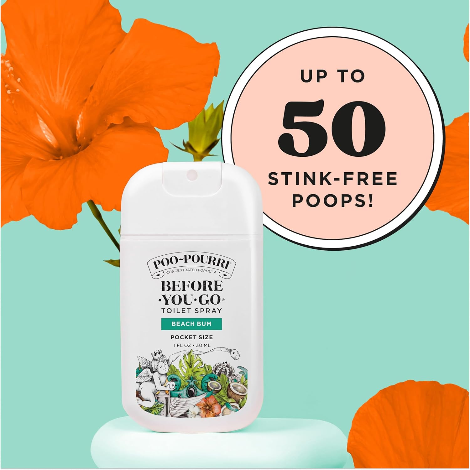 Poo-Pourri Before-You-Go Pocket Toilet Spray, Beach Bum, 1 Fl Oz - Image 7