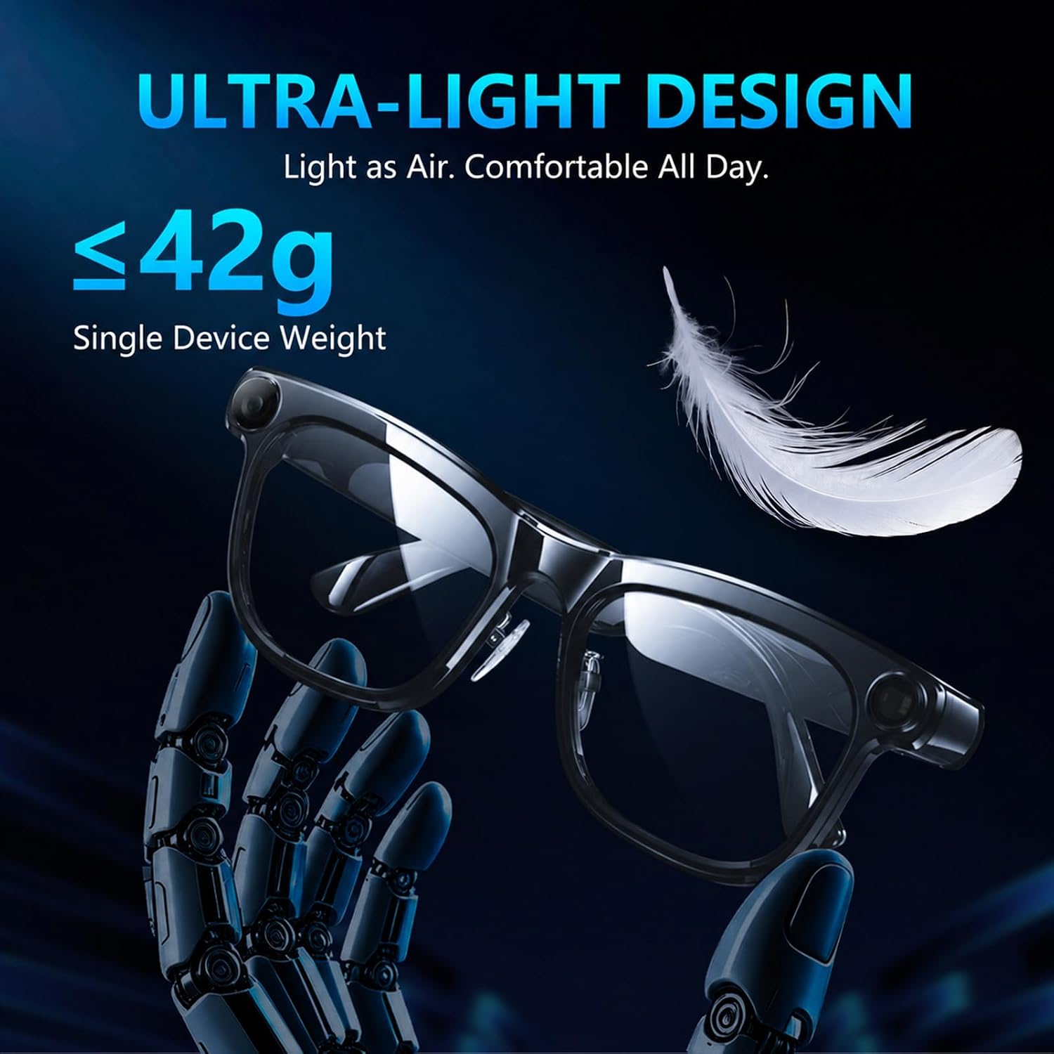KAIGERR AI Smart Glasses,13MP Camera, 20H Battery, ChatGPT Translations - Image 8