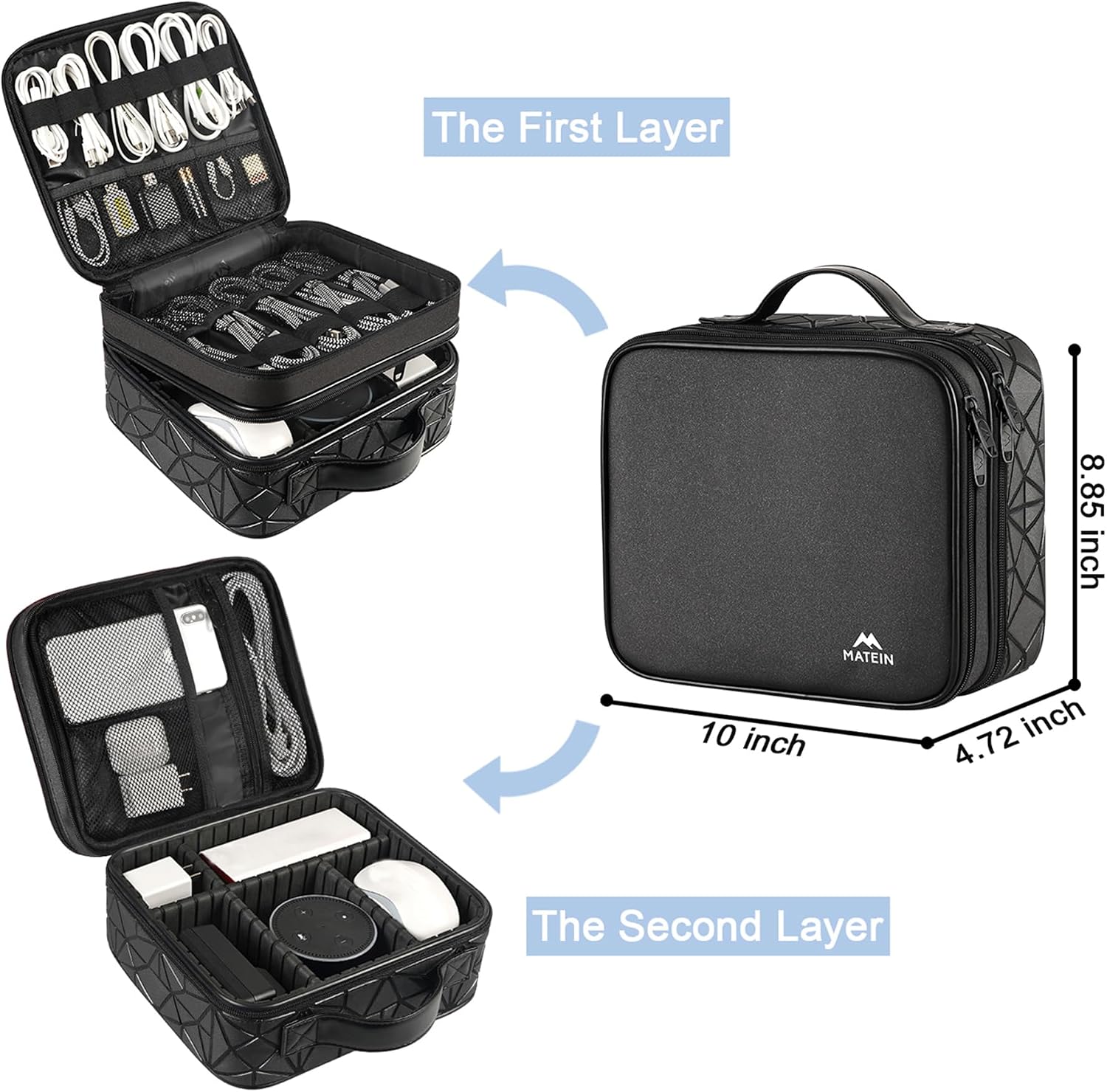 MATEIN Cable Organizer Bag, Travel Electronic Storage Cord Organizer Box - Image 2