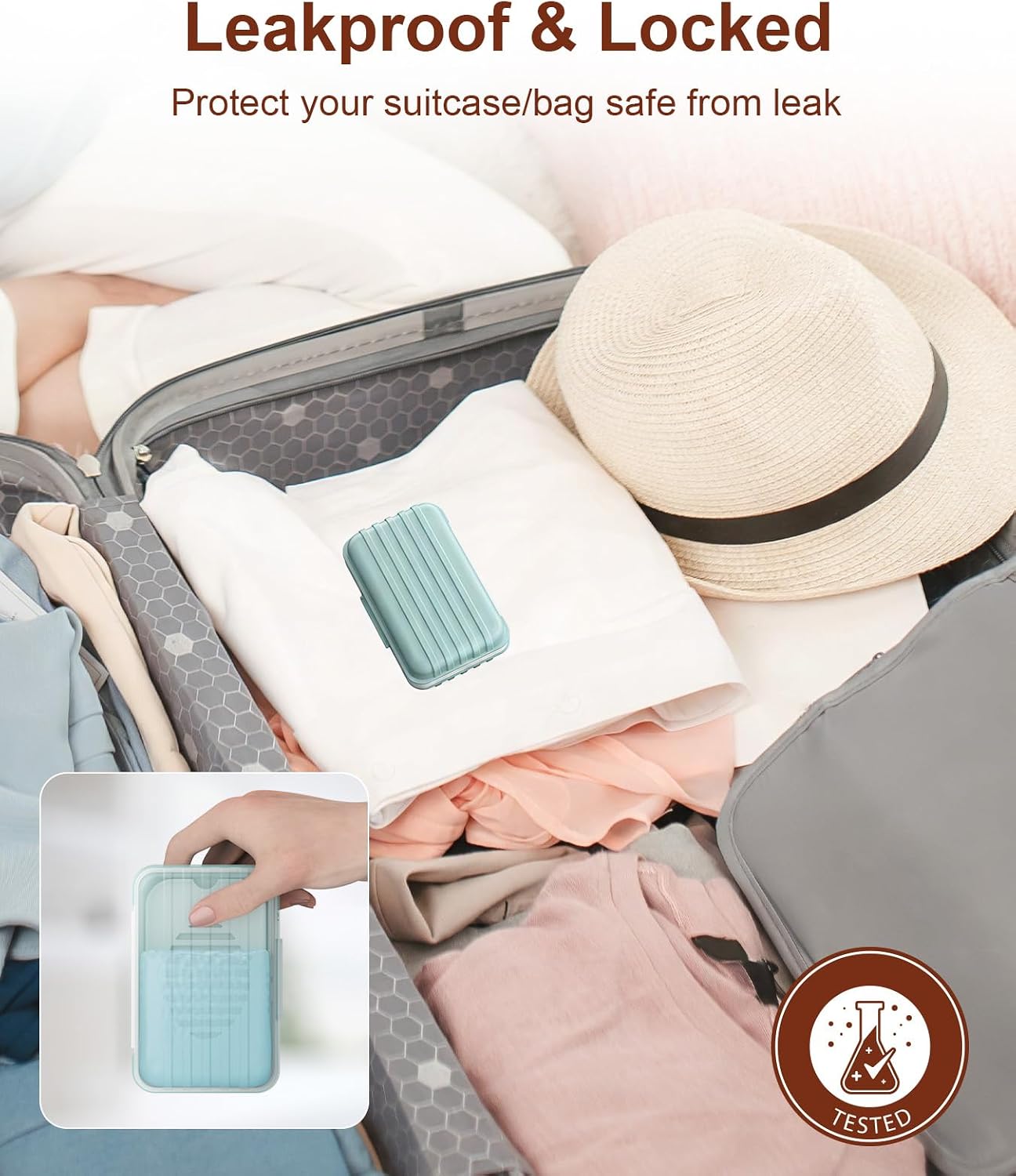 Quatish Leakproof Bar Soap Holder Dish with Lid for Shower, Portable 1 Pack Travel Soap Case Box for Gym, Camping, Hiking, Outdoor Use, Travel Size Toiletries Essentials, Keeps Soap Dry, Blue - Image 3