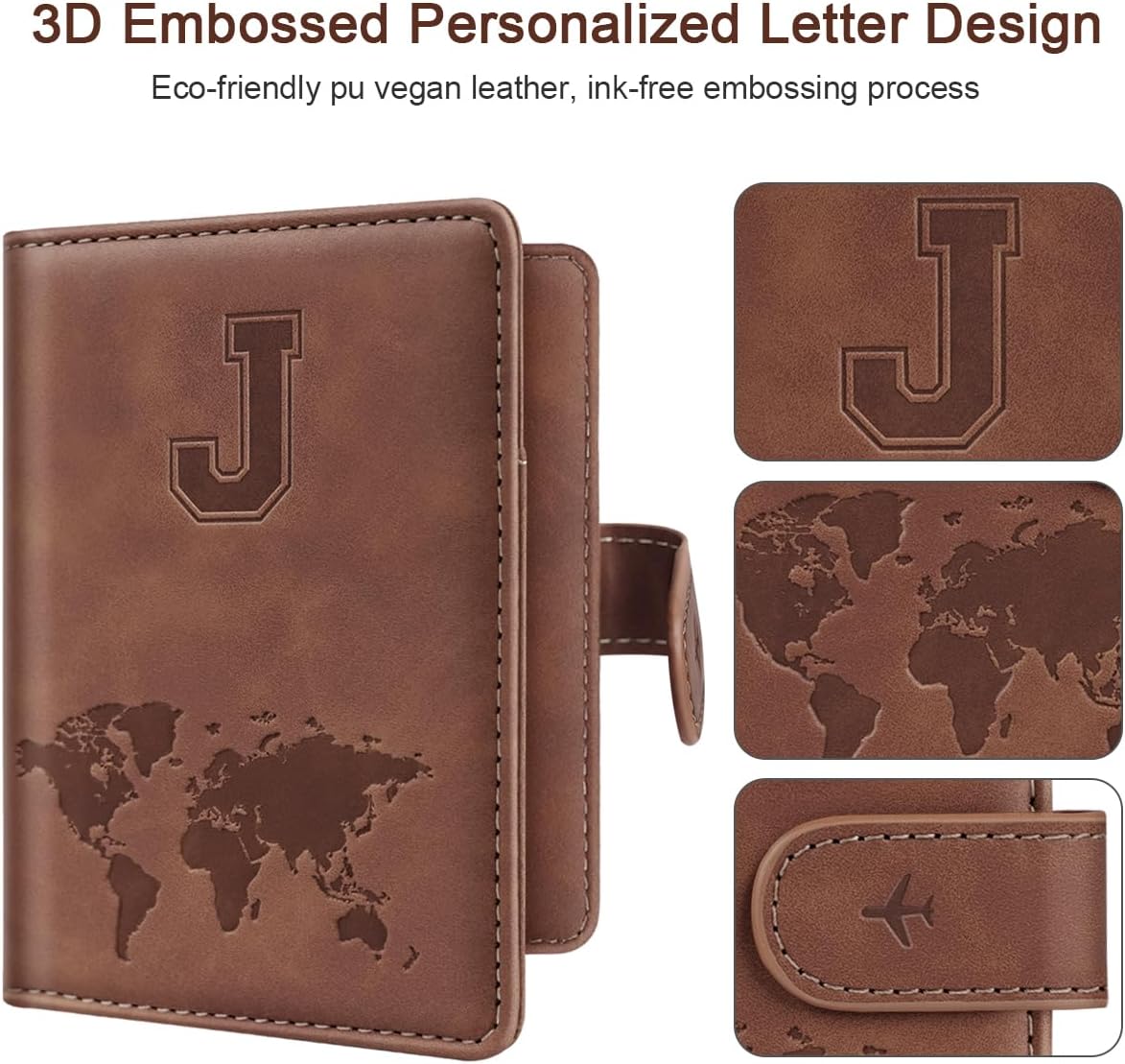 Passport Holder Wallet Cover Personalized Initial Travel Essentials - Image 3