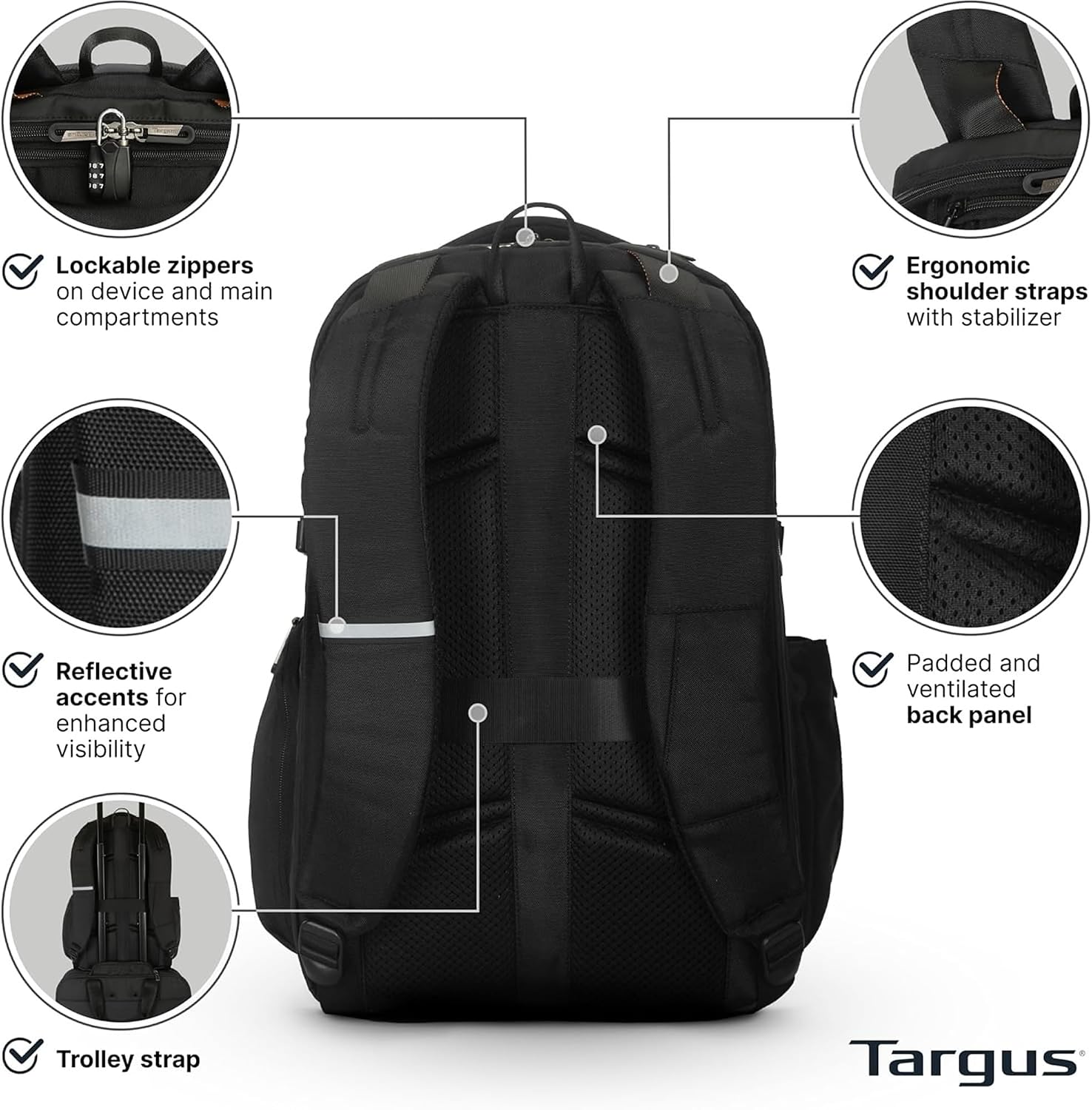 Targus 17” Voyager EXP Travel Backpack, Expandable 27L–30L Laptop Backpack, TSA Checkpoint-Friendly, Water-Resistant, RFID-Blocking Pocket, Fits Up to 17 Inch Laptop, Carry-On Size, Black - TBB664GL - Image 3