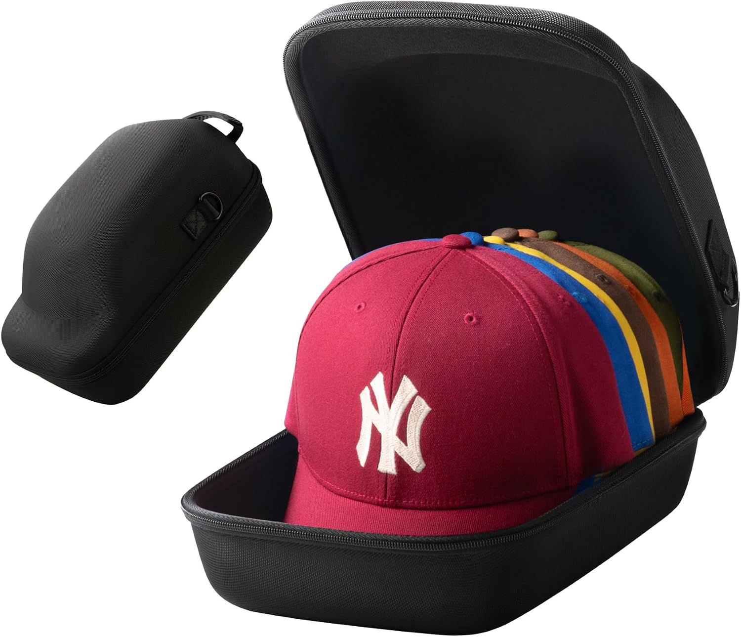 OZUECCR Hard Hat Travel Case for Baseball Caps, Holds 6 Caps, Black