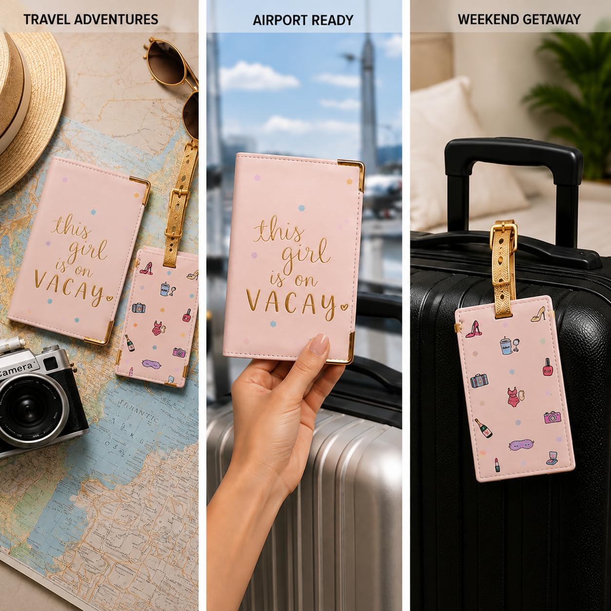 WORD TRAVELER Passport Cover Holder And Luggage Tag Set In Gift Box - Image 3