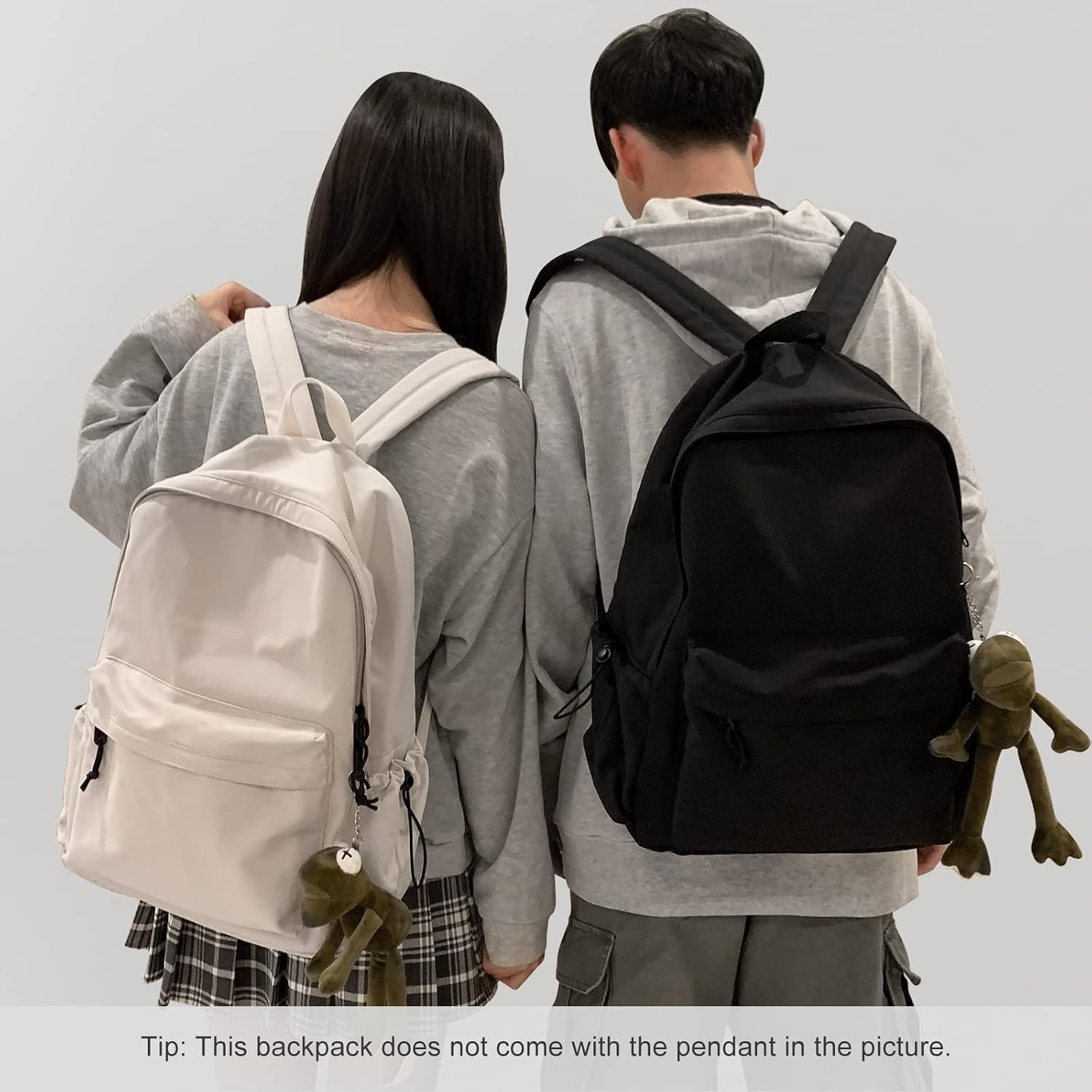 Black School Backpack for Girls Women Waterproof High School Book Bag Cute Backpack for Men Teens Boys, Lightweight Simple Middle School Back Pack Daypack - Image 2