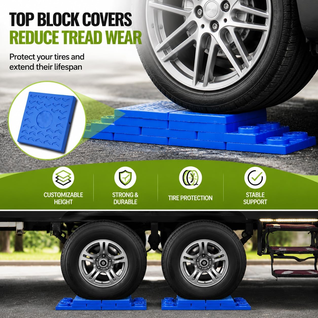 RVMATE 12 Pack RV Leveling Blocks, Camper Trailer Leveling Blocks - Image 3