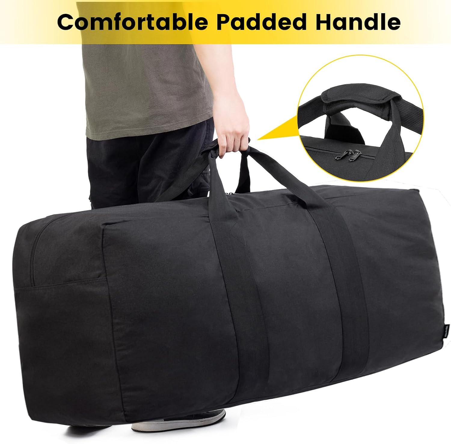 Vorspack 200L Extra Large Duffle Bag for Travel, Camping - Black - Image 5