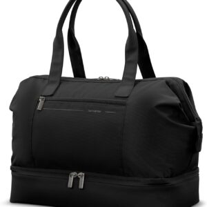 Samsonite Better Than Basics Weekender Duffle – Drop Bottom Travel Bag with 14” Laptop Compartment, SmartSleeve™ Trolley Strap, Adjustable Shoulder Strap, Durable RPET Lining, Black
