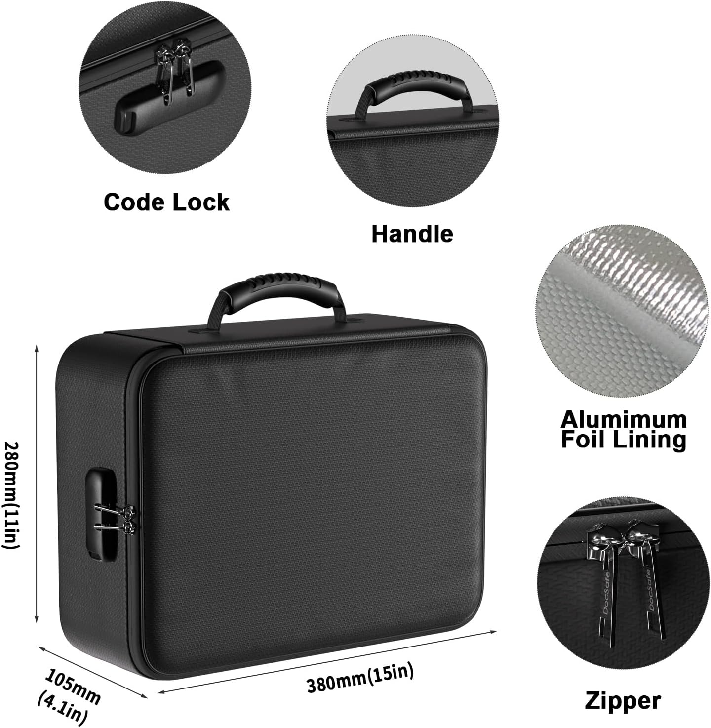 DocSafe 5200°F Fireproof Document Organizer Box with Lock, Heat Insulated - Image 8
