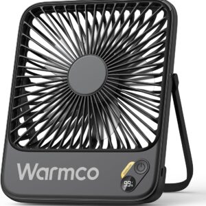 Warmco D3 10000mAh Portable Travel Fan, 7-inch Wide, 10-24H Battery Life