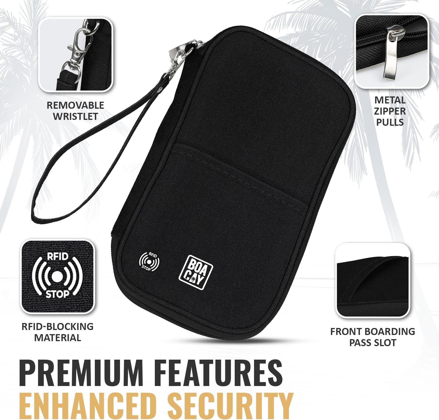 BOACAY Travel Document Organizer with RFID, Family Passport Holder, Wallet for Women & Men, Portable & Waterproof Case for Cards, Boarding Pass, Money - Image 3