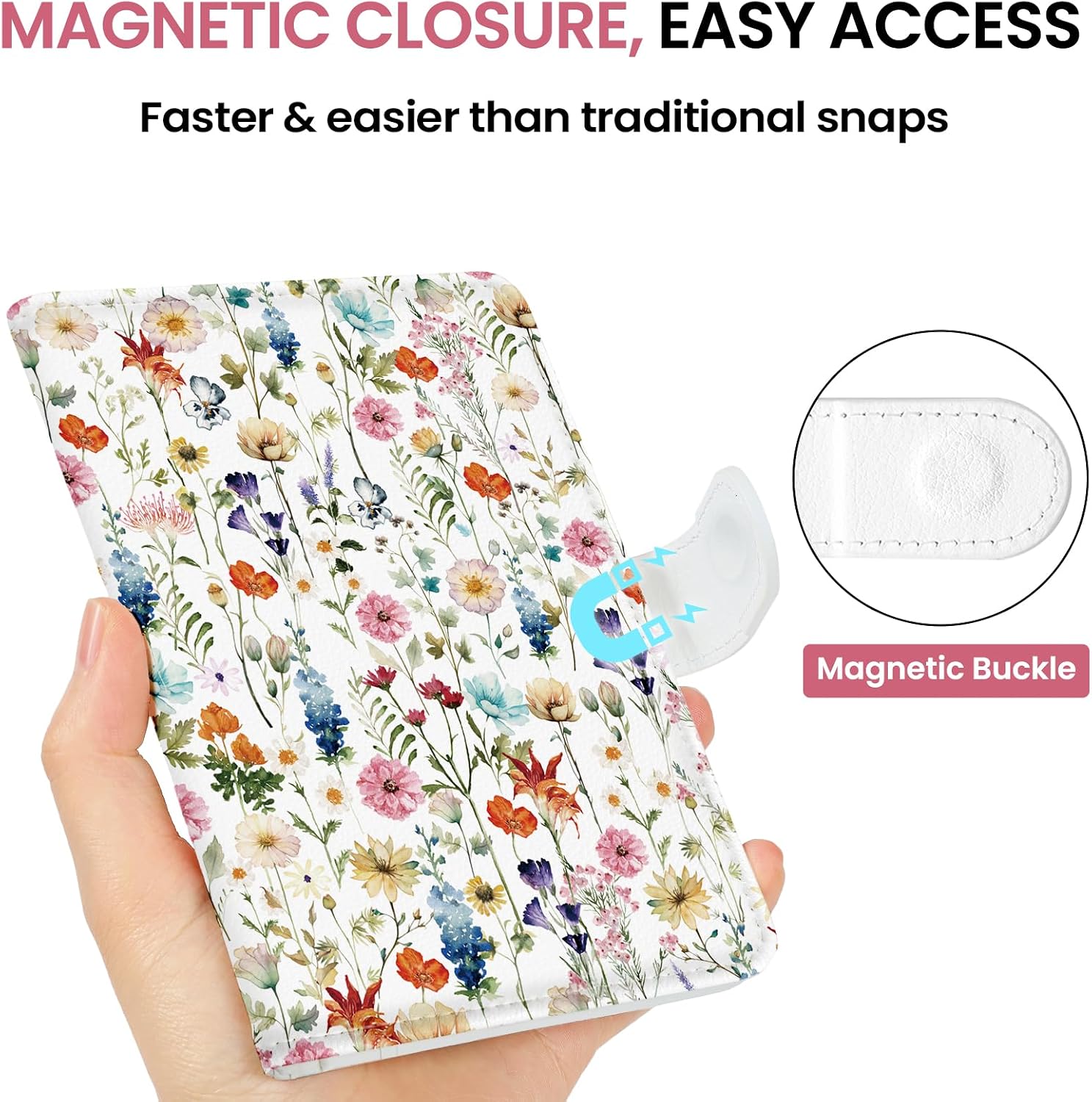 Passport Holder for Travel, RFID Blocking Wallet with Magnetic Closure - Image 3