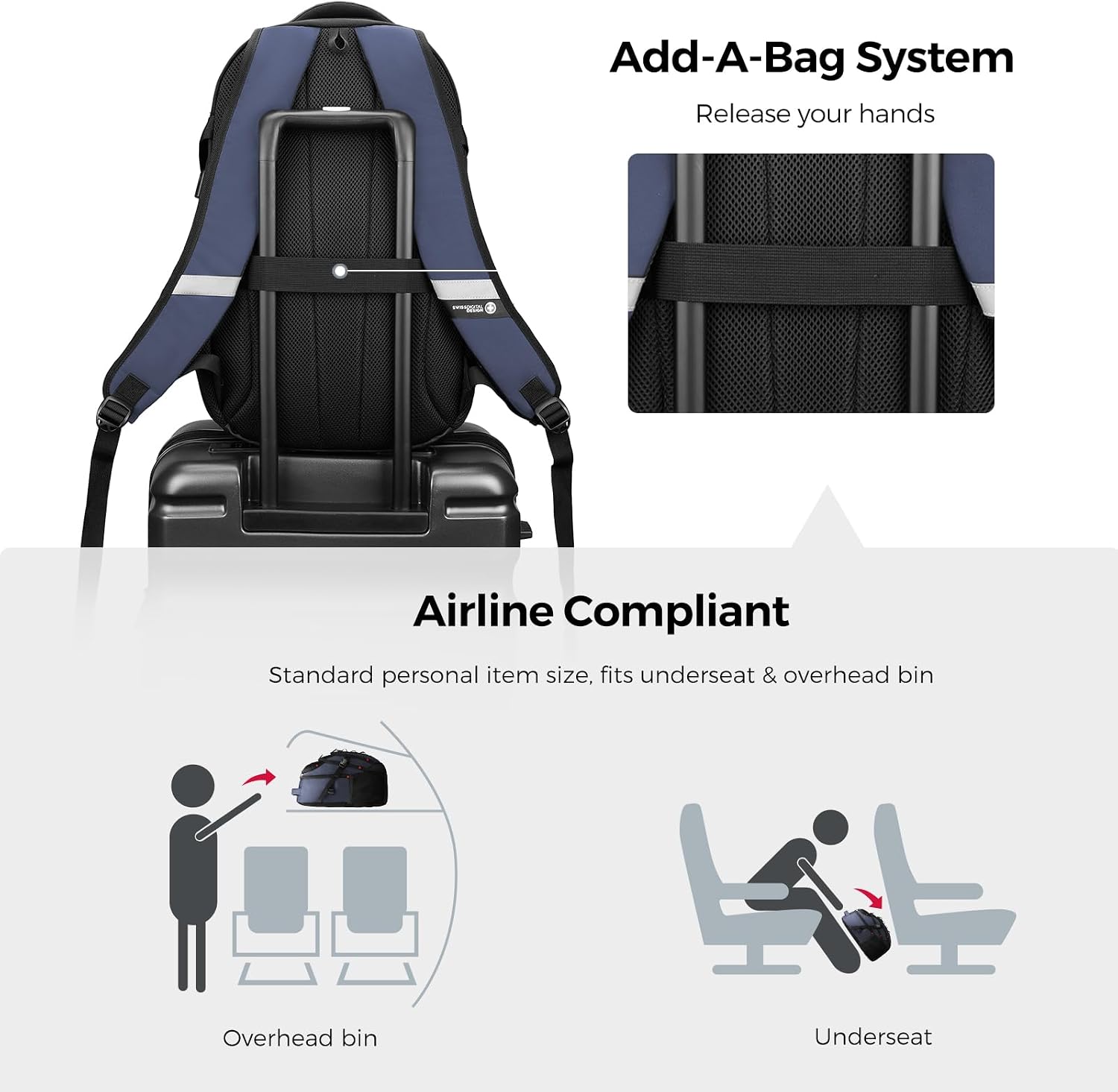 Swissdigital Design Travel Laptop Backpack for Men with USB SD803-12 - Image 7