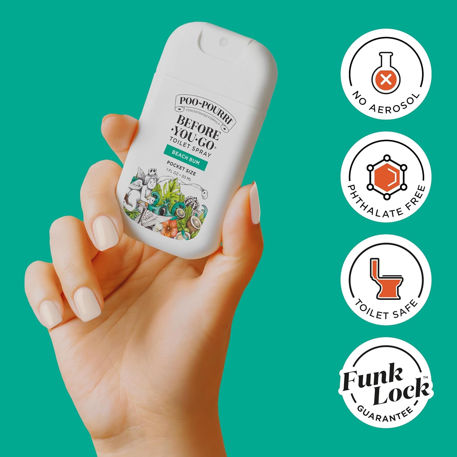 Poo-Pourri Before-You-Go Pocket Toilet Spray, Beach Bum, 1 Fl Oz - Image 5