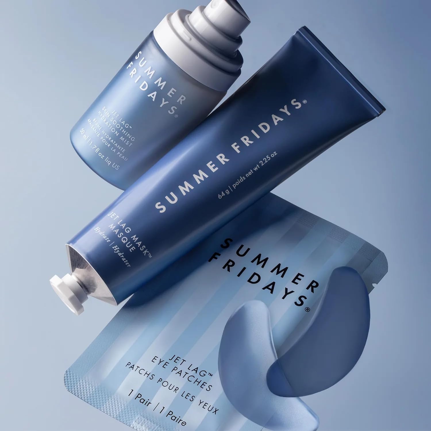 Summer Fridays Jet Lag Hydrating Eye Patches - De-puffing Hydrogel Under Eye Masks with Hyaluronic Acid, Caffeine + Peptides - Soothing + Refreshing At-Home + Travel Skin Care (6 Pairs) - Image 9