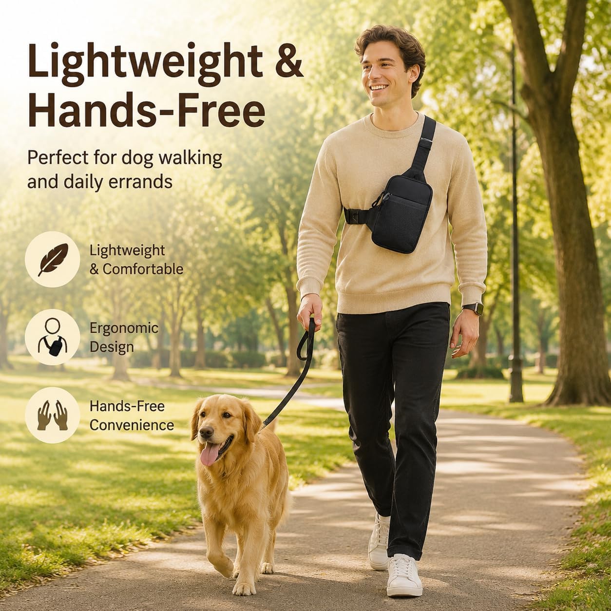 Simptech Mini Crossbody Sling Bag - Water-Resistant Dual Pocket Chest Pack - Lightweight Fanny Pack for Running, Travel & Everyday Workout - Image 3