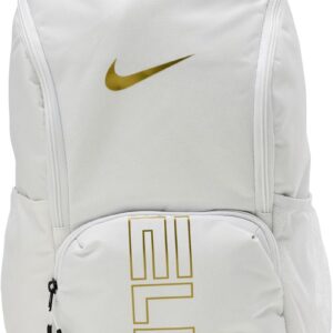 Nike Varsity Elite Backpack (32L), White/Black/Metallic Gold, MISC