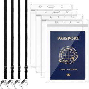 Tinlade Waterproof Passport Holder with Adjustable Lanyard