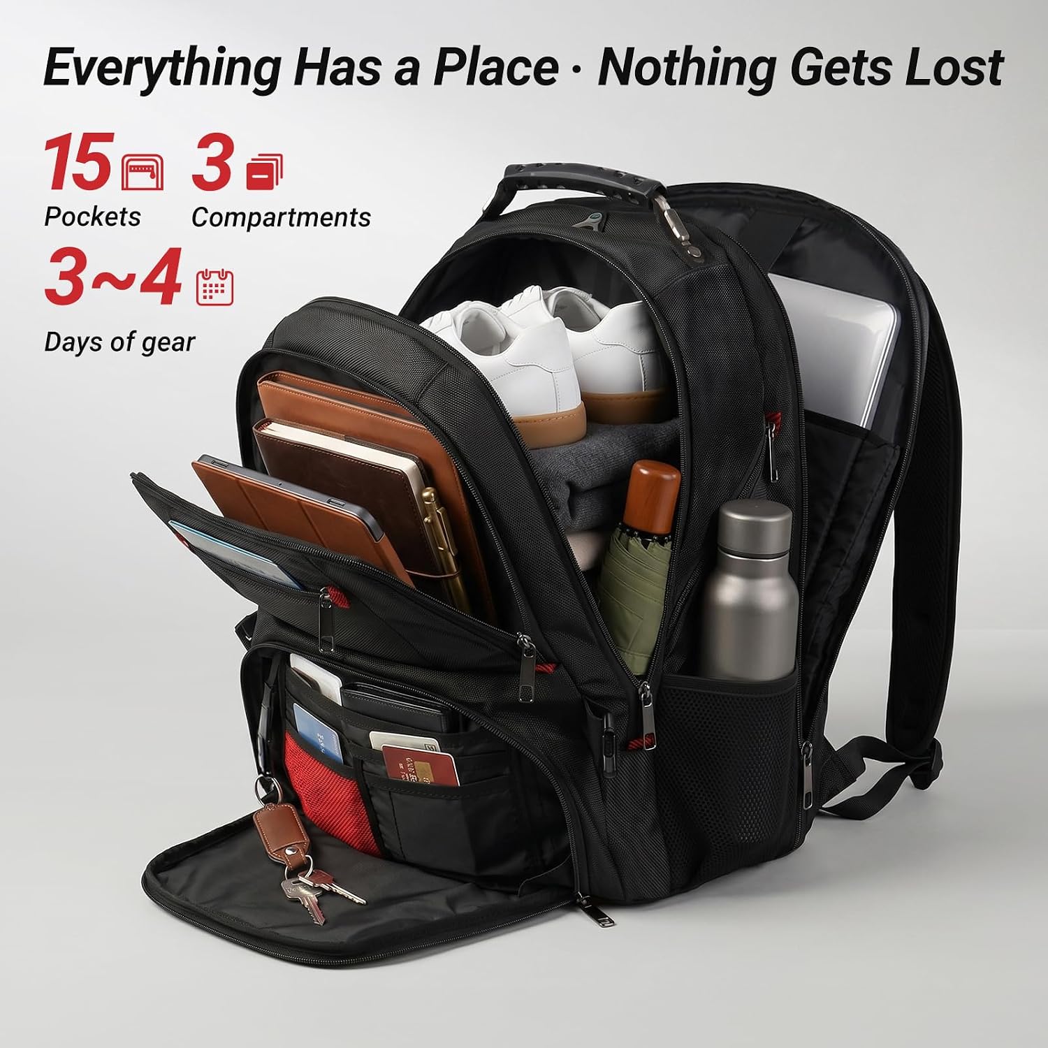 YOREPEK Large Laptop Backpack for Men, Heavy Duty Travel Backpack - Image 2