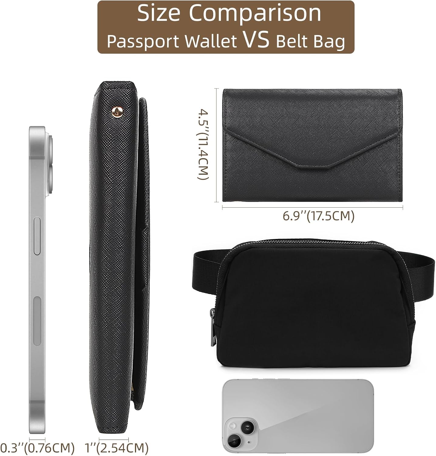 ZOPPEN Passport Holder Travel Wallet Organizer for Women,Black - Image 2