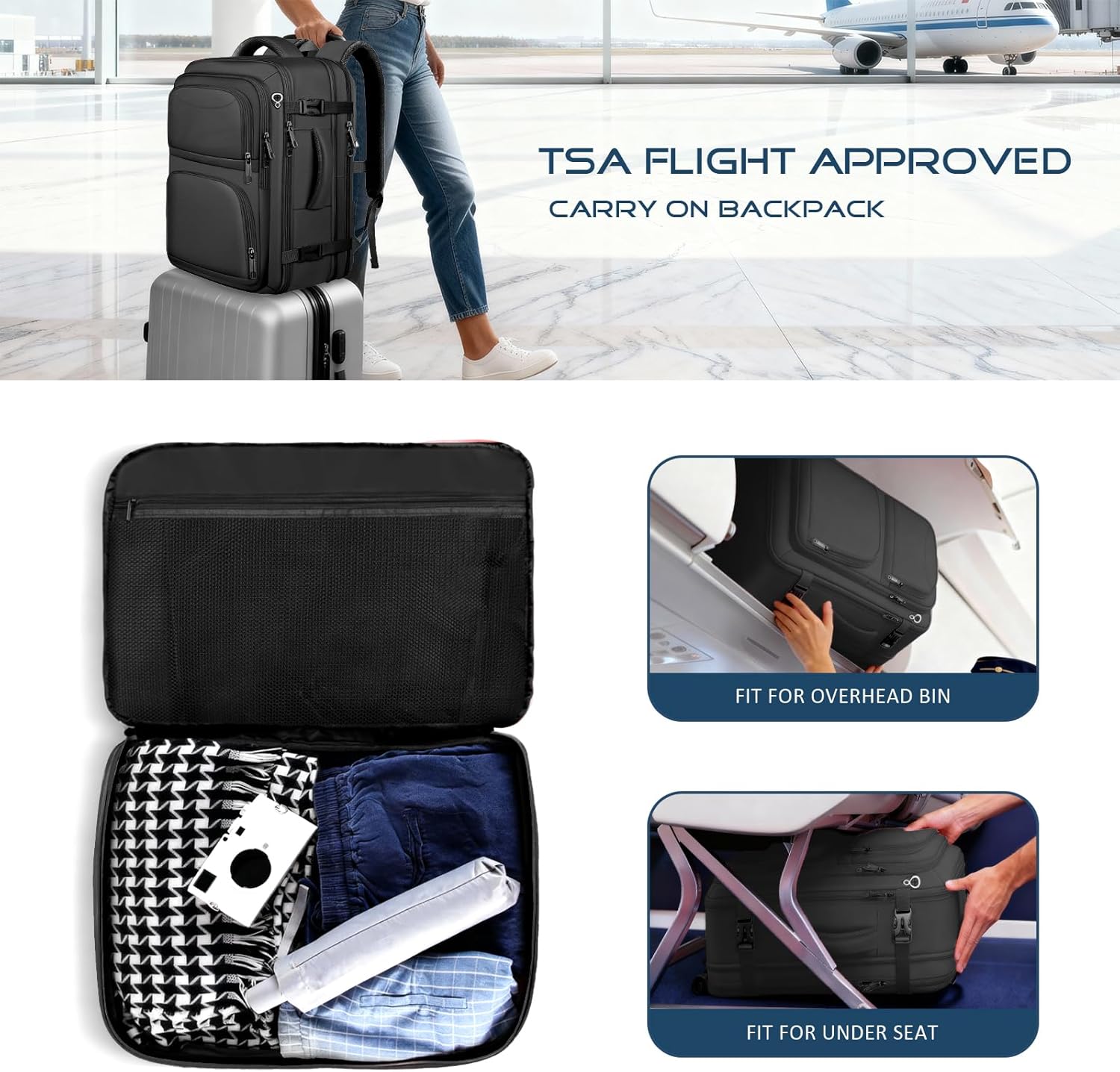 Travel Backpack for Men, TSA Carry On Backpack Flight Approved - Image 4