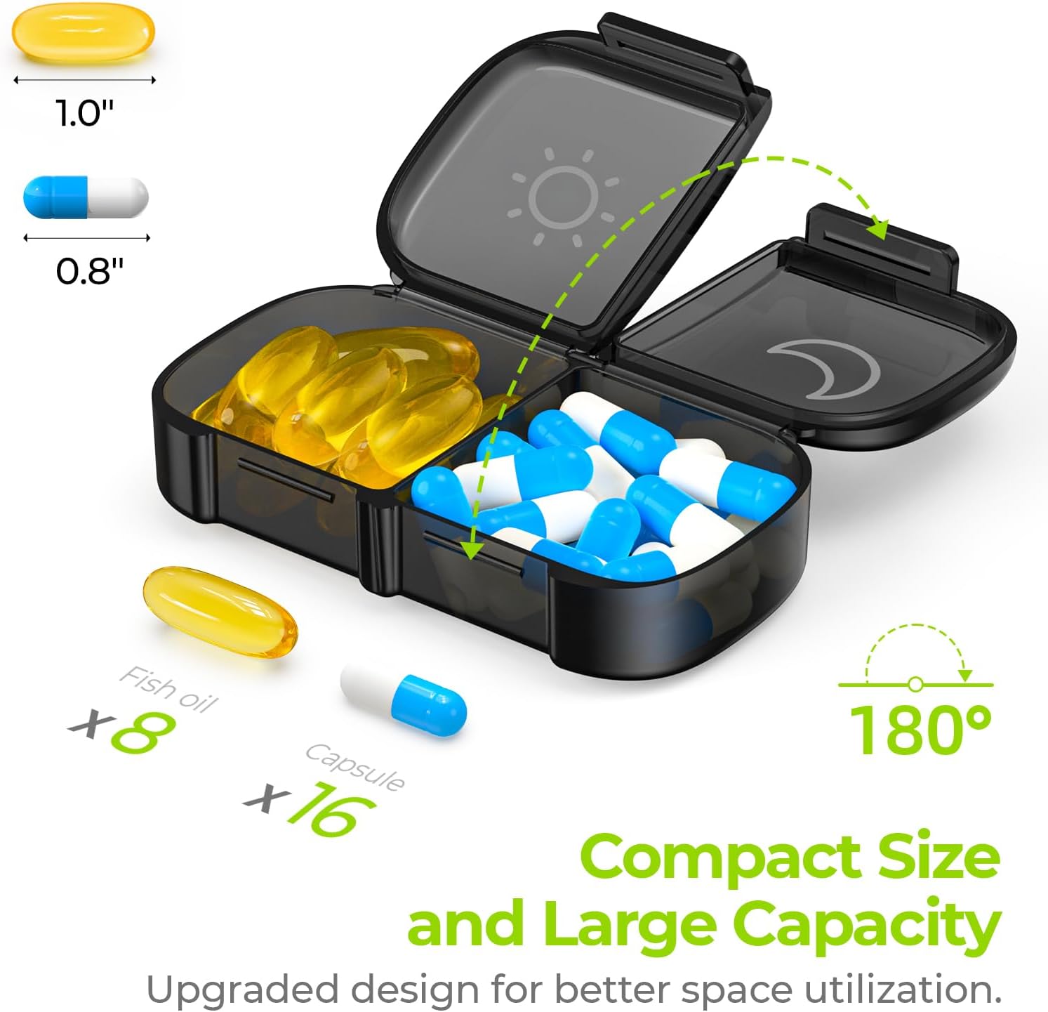 AUVON Weekly Pill Organizer 2 Times a Day, One-Side Large Opening, Easy‑Use - Image 2