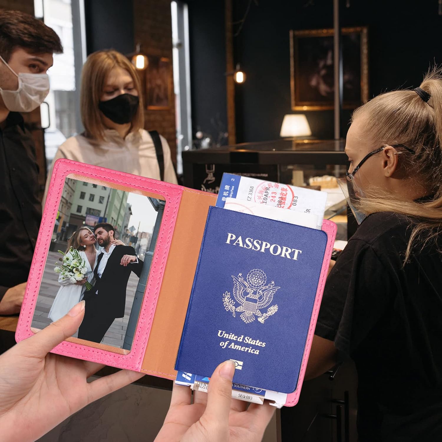Herain Passport Holder for Travel Cruise Essentials 2 Pcs, Passport Cover Wallet Case Travel Gifts Women Men Family, Passports Book Holders Vacation Accessories Must Haves - Image 3