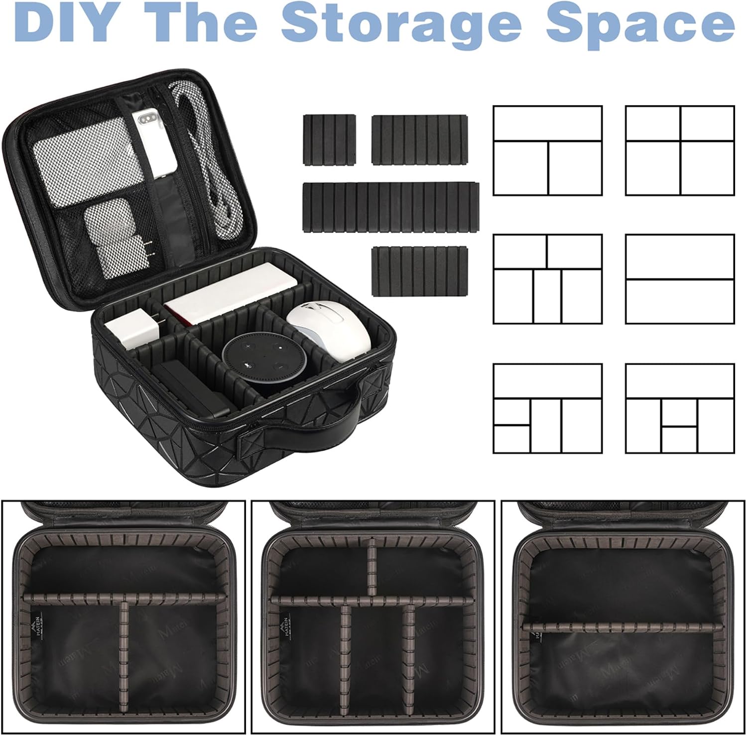 MATEIN Cable Organizer Bag, Travel Electronic Storage Cord Organizer Box - Image 5