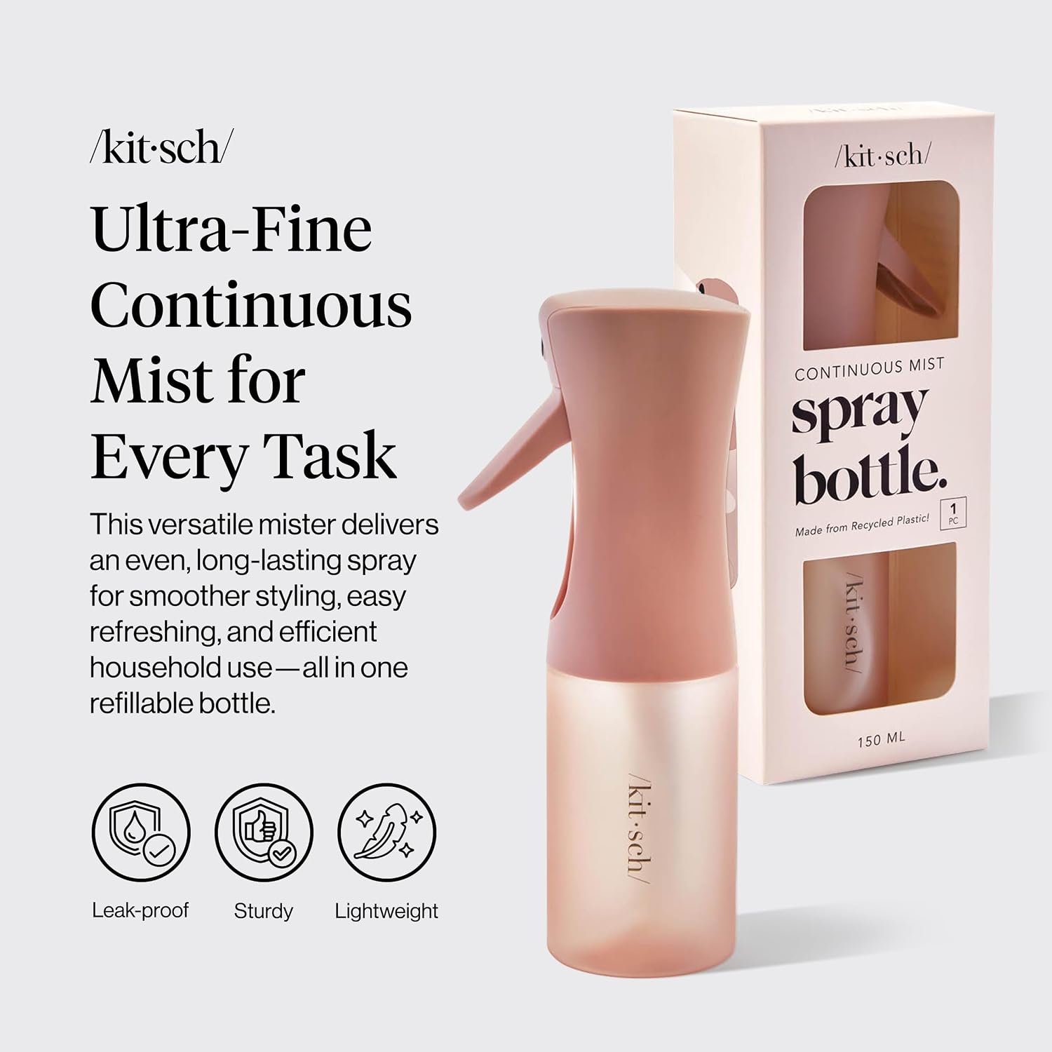 Kitsch Continuous Spray Bottle for Hair – Terracotta, 150ml - Image 2